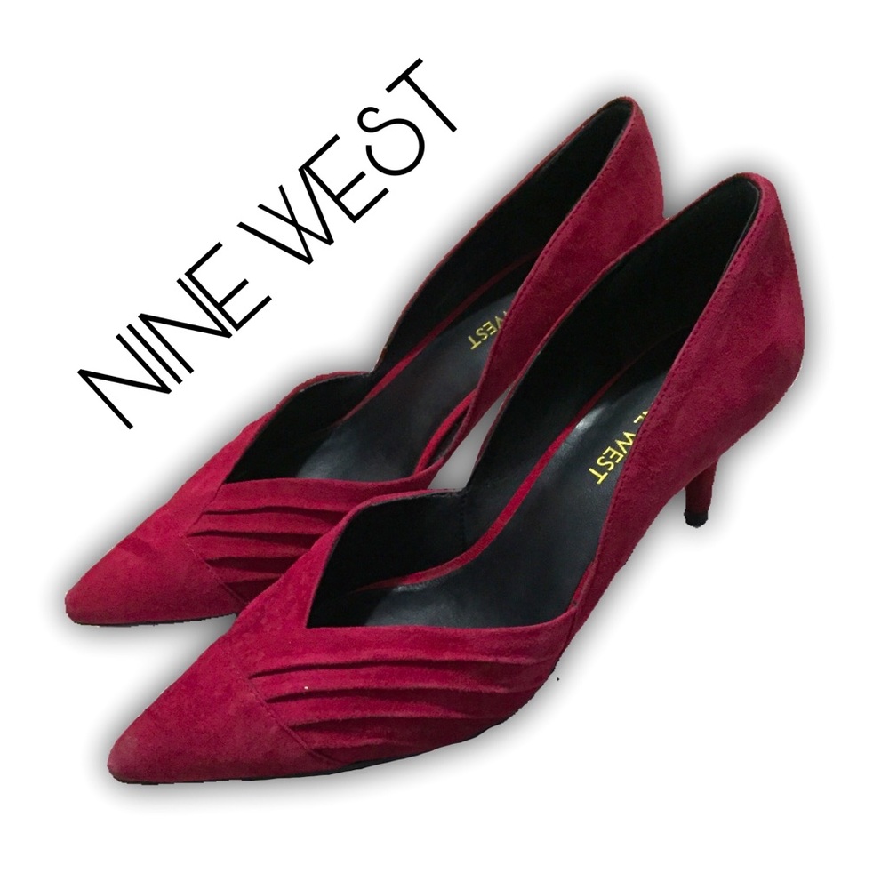 Nine West Suede Red Heels